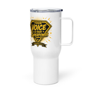 Travel mug with a handle