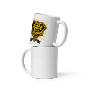 White glossy mug
