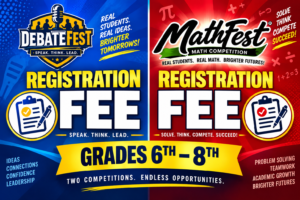 Combined Events (6th-8th Grade Only MathFest & DebateFest) 40 Students